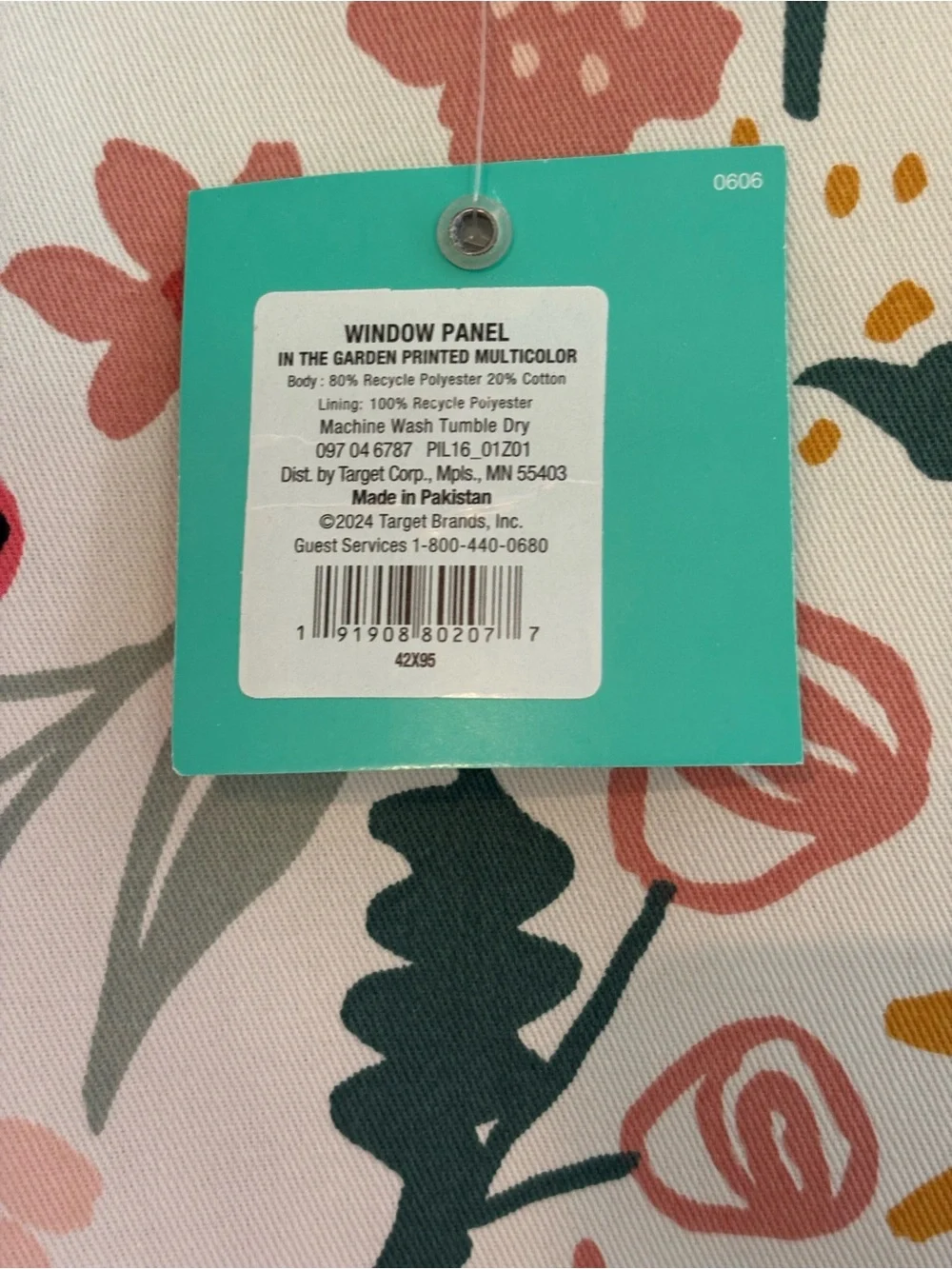 Target In The Garden Printed Window Panel - Pink, Green, Yellow
